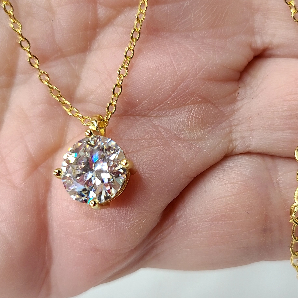Moissanite 3 Carat Solitare Necklace 225$